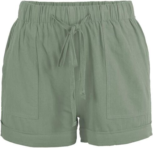 Bunanphy Womens Drawstring Casual Elastic Waist Loose Shorts with Pockets in Saudi Arabia