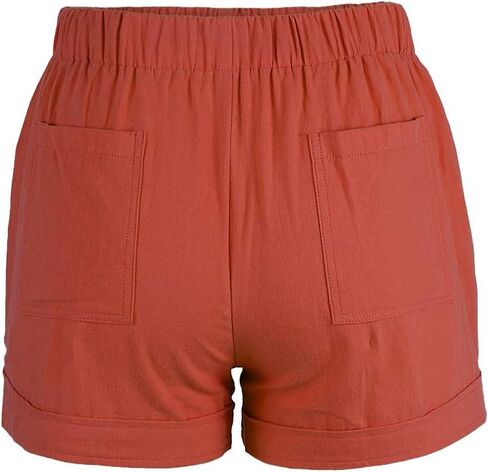 Bunanphy Womens Drawstring Casual Elastic Waist Loose Shorts with Pockets in Kuwait