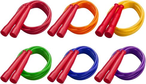 Champion Sports Licorice Jump Rope for Fitness, Assorted Colors - Speed Jump Ropes with Contoured Handles for Exercise, Cross Training, Boxing - Single Premium Skipping Rope for Kids, Adults in Saudi Arabia