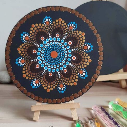 12 قطعة من استنسل ماندالا للرسم على الخشب، قالب استنسل منقط ماندالا قابل لإعادة الاستخدام 4/8/12/16 قطعة من استنسل الطلاء DIY من البلاستيك والورق والنسيج المعدني والحجر والجدران والصخور in Kuwait