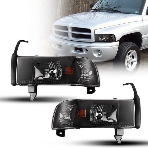 Nixon Offroad Projector Headlights for 1994-2001 Dodge Ram 1500/94-02 Dodge Ram 2500 3500/1995-2002 Dodge Ram 4000 (All w/o Sport Package) High Low Beam Head Lights Assembly Clear Lens in Kuwait
