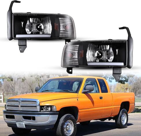 Nixon Offroad Projector Headlights for 1994-2001 Dodge Ram 1500/94-02 Dodge Ram 2500 3500/1995-2002 Dodge Ram 4000 (All w/o Sport Package) High Low Beam Head Lights Assembly Clear Lens in Kuwait