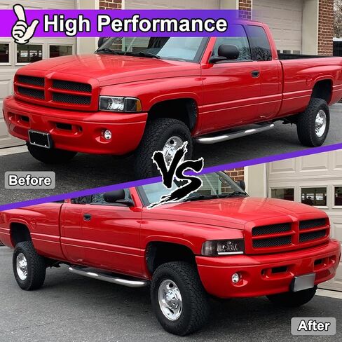 Nixon Offroad Projector Headlights for 1994-2001 Dodge Ram 1500/94-02 Dodge Ram 2500 3500/1995-2002 Dodge Ram 4000 (All w/o Sport Package) High Low Beam Head Lights Assembly Clear Lens in Kuwait