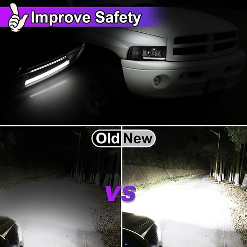 Nixon Offroad Projector Headlights for 1994-2001 Dodge Ram 1500/94-02 Dodge Ram 2500 3500/1995-2002 Dodge Ram 4000 (All w/o Sport Package) High Low Beam Head Lights Assembly Clear Lens in Kuwait