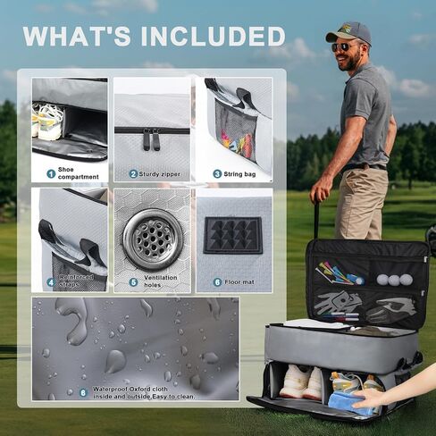 Golf Accessories for men, Golf Gifts for men，Golf Trunk Organizer - Waterproof & Durable - Fits 12 Size Shoes, T-Shirts, Gloves, Balls, and More - Ventilated Compartments in Saudi Arabia