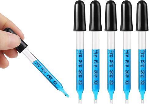 5 Pcs 1 ml Glass Eye Dropper, Medicine Dropper, Pipettes Dropper, Ear Eye Dropper Syringe Tool for Essential Oils, Feeding, Ear, Lab, Health Care(Bent and Straight Tips) in Saudi Arabia