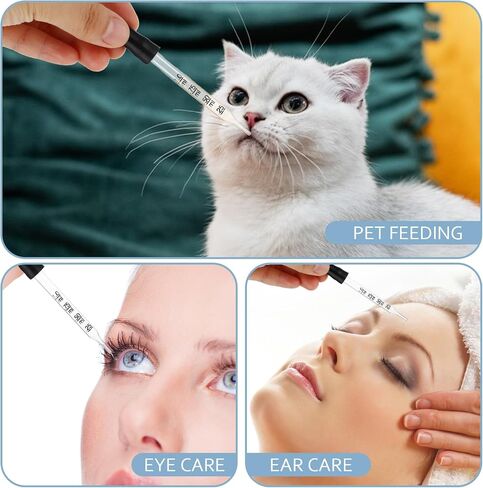 5 Pcs 1 ml Glass Eye Dropper, Medicine Dropper, Pipettes Dropper, Ear Eye Dropper Syringe Tool for Essential Oils, Feeding, Ear, Lab, Health Care(Bent and Straight Tips) in Saudi Arabia