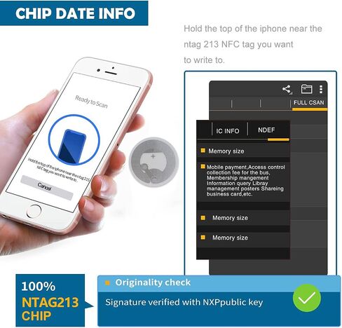 NFC NTAG213 Stickers/Tag/Adhesive Label RFID Tags with nxp213 Chip 180 Bytes Fast Read/Write/Lock Compatible with All NFC-Enabled Smartphones and Devices (30) in Saudi Arabia