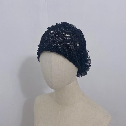 Sequins Turban Stretchy Headscarf Soft Lace Bonnet Beanie Cap Headwrap for Women in Saudi Arabia