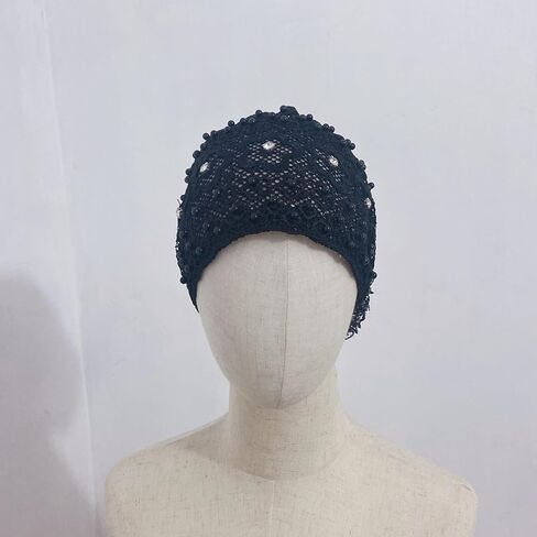 Sequins Turban Stretchy Headscarf Soft Lace Bonnet Beanie Cap Headwrap for Women in Saudi Arabia