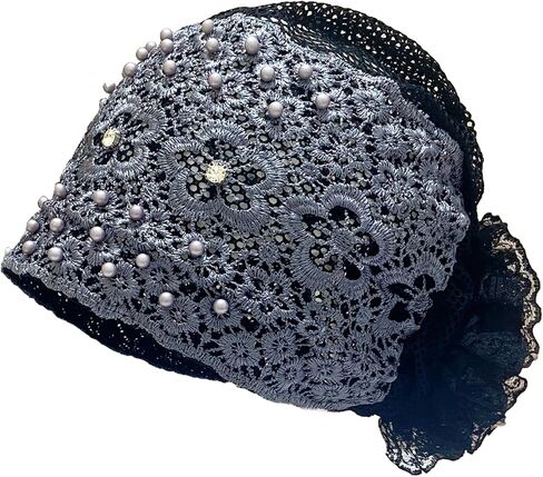 Sequins Turban Stretchy Headscarf Soft Lace Bonnet Beanie Cap Headwrap for Women in Saudi Arabia