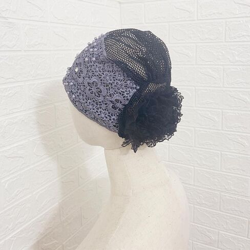 Sequins Turban Stretchy Headscarf Soft Lace Bonnet Beanie Cap Headwrap for Women in Saudi Arabia