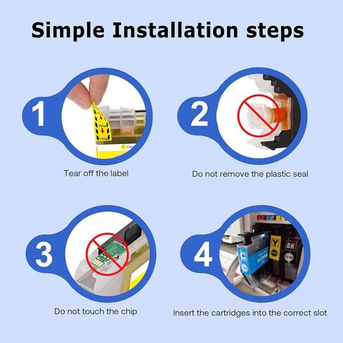 LC203XL LC201 متوافق مع خراطيش حبر Brother LC203 عالية الإنتاجية تعمل مع طابعة Brother MFC-J480DW MFC-J880DW MFC-J4420DW MFC-J680DW (أسود سماوي أرجواني أصفر، حزمة 4XL) in Kuwait