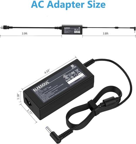 شاحن الكمبيوتر المحمول HP، شاحن الكمبيوتر المحمول 19.5V 65W 45W UL المدرج لـ HP Stream 11 13 14 X2، HP EliteBook Folio 1040 G1 G2 G3، HP Pavilion x360، HP Zbook Probook، Envy M6 والمزيد من أجهزة الكمبيوتر المحمولة in Kuwait