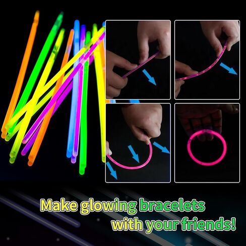 150 Pack 8' White Glow Sticks Bracelet Necklaces Bulk with 150 Connectors Neon Glow In The Dark Party Favors for Holiday Birthday Party Decoration in Saudi Arabia