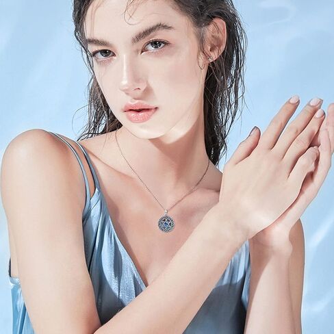 نجمة داود قلادة، 925 الفضة الاسترليني عقدة سلتيك ستة نجمة مدببة قلادة مثالية الدينية محظوظ أذن البحر سداسية نجمة القلائد مجوهرات هدية للنساء الفتيات الفتيان الرجال in Kuwait