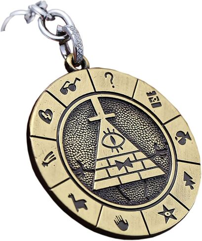 Bill Cipher gold Keychain Cosplay Costume Pyramid Pendant Accessories Props in Saudi Arabia