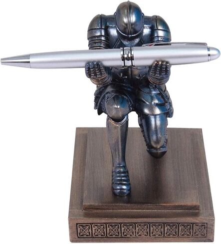 Knight Pen Holder Pen Stand with a Pen, Personalized Desk Accessory for a Gift, Decoration Pencil Holder Desk Organizer(Base Glue Not Included) (Blue) in Saudi Arabia