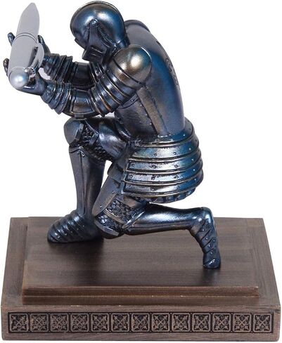 Knight Pen Holder Pen Stand with a Pen, Personalized Desk Accessory for a Gift, Decoration Pencil Holder Desk Organizer(Base Glue Not Included) (Blue) in Saudi Arabia