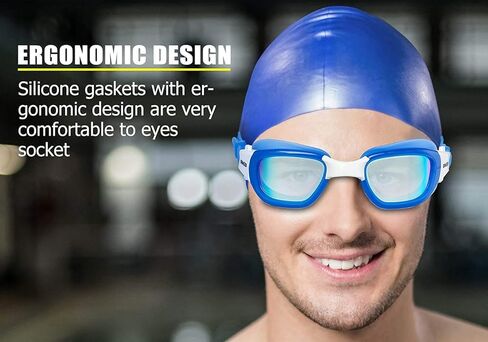 OMID Swim Goggles, Anti-Fog Swimming Goggles for Adult Men Women Anti-UV No Leaking Goggles for Swimming in Kuwait