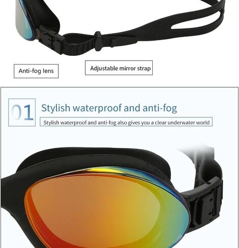 Comfortable Swim Waterproof Swimming Goggles Anti Fog Anti UV No Leakage Clear Vision for Men Women Adults Teenagers in Saudi Arabia