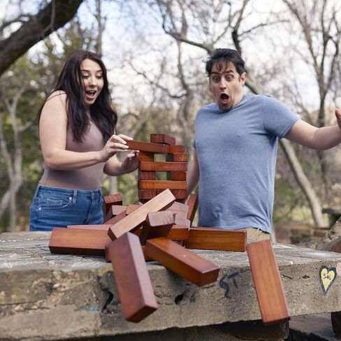 لعبة يارد جيمز العملاقة للأخشاب مقاس 76.2 سم، لعبة حفلات داخلية وخارجية مع حقيبة حمل للأطفال والكبار، طبيعية in Kuwait