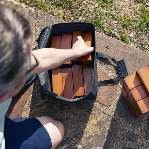 لعبة يارد جيمز العملاقة للأخشاب مقاس 76.2 سم، لعبة حفلات داخلية وخارجية مع حقيبة حمل للأطفال والكبار، طبيعية in Kuwait