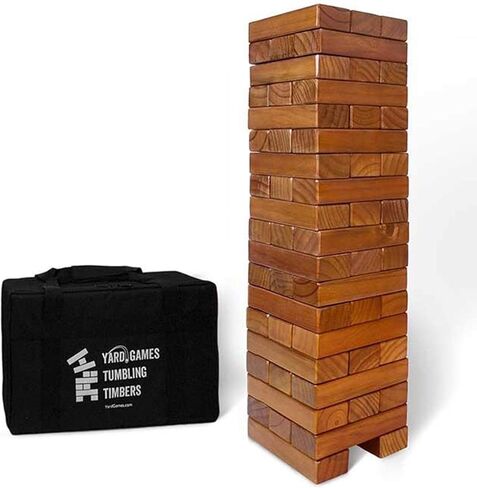 لعبة يارد جيمز العملاقة للأخشاب مقاس 76.2 سم، لعبة حفلات داخلية وخارجية مع حقيبة حمل للأطفال والكبار، طبيعية in Kuwait