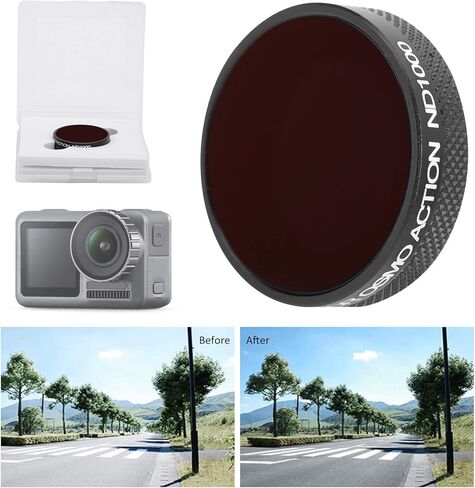 ND Filter, ND 4/8/16/32/64/400/1000 Lens Optical Glass HD Protective Filter, for Osmo Action Camera (ND1000) in Saudi Arabia