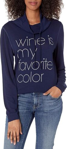 Fifth Sun Women's Sassy Text Long Sleeve Cowl Neck Tees in Saudi Arabia