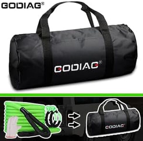 GODIAG 1 "× 30ft حبل سحب حركي (46500 رطل) حبل طاقة عالي التحمل مع 2 أغلال ناعمة، حبل طاقة مرن 30% للطرق الوعرة لشاحنة جيب سيارة ATV UTV جرار in Kuwait