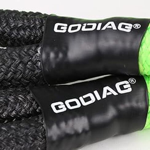 GODIAG 1 "× 30ft حبل سحب حركي (46500 رطل) حبل طاقة عالي التحمل مع 2 أغلال ناعمة، حبل طاقة مرن 30% للطرق الوعرة لشاحنة جيب سيارة ATV UTV جرار in Kuwait