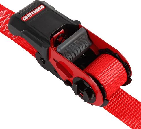 CRAFTSMAN CMXAZBS15004 Black/Red 1" x 12' Ratchet Tie Down Straps - Light/Mid-Weight Duty (1500 lb Break Strength), 4 Pack in Saudi Arabia