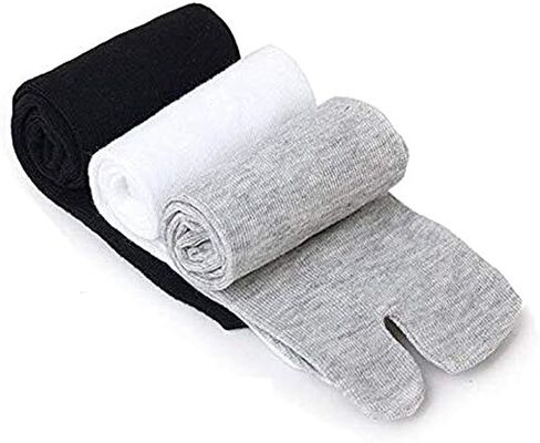 3 أزواج الرجال النساء للجنسين صندل غير رسمي سبليت تو تو تابي الوجه يتخبط الجوارب مرونة حجم الحرة أبيض + رمادي + أسود in Kuwait