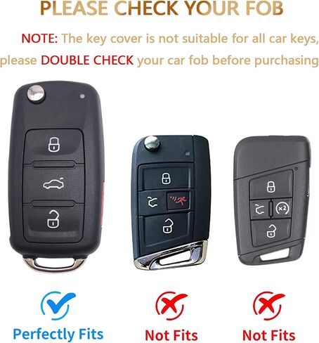 غطاء مفتاح Fob من OFFCURVE مع سلسلة مفاتيح لسيارة Volkswagen، حافظة مفاتيح ناعمة من مادة TPU للحماية الكاملة لسيارة VW Jetta Golf Polo Passat MK8 Tiguan Beetle ملحقات حامل المفاتيح الذكية عن بعد للسيارة، وردي in Kuwait