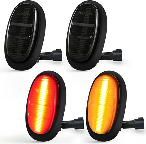 4 قطعة أضواء LED للعلامات الجانبية متوافقة مع Ford F-150 /F150 Raptor 2009-2014 مصابيح المصد الأمامي والخلفي المزدوج عدسة مدخنة in Kuwait