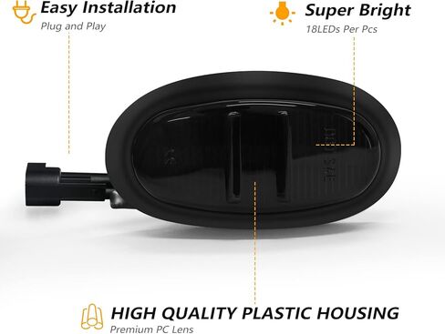 4 قطعة أضواء LED للعلامات الجانبية متوافقة مع Ford F-150 /F150 Raptor 2009-2014 مصابيح المصد الأمامي والخلفي المزدوج عدسة مدخنة in Kuwait