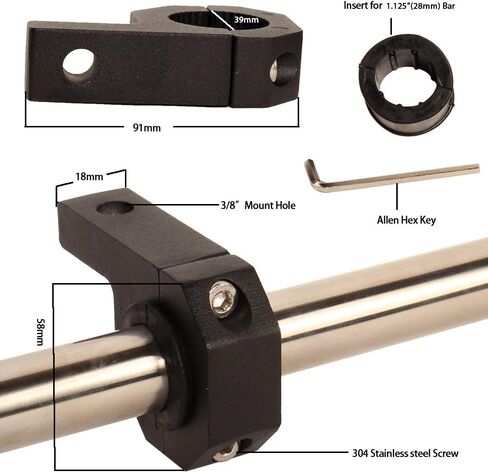 Roll Bar Clamp 1.125 inch (1 1/8"),1.25 inch (1 1/4"),1.5 inch (1 1/2"),Roof Rollcage Holder for LED Light bar,Fog Lights,Wips,Windows,Cube Lights Mount (Pack of 2) in Saudi Arabia