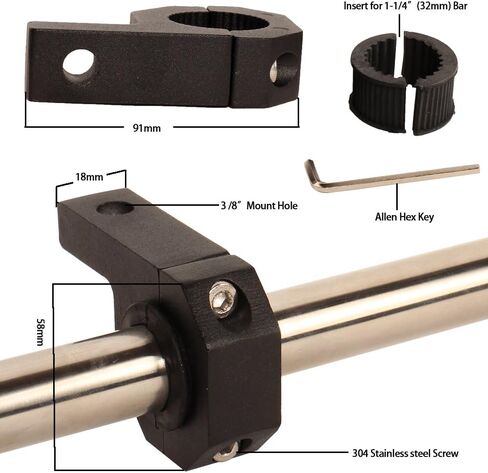 Roll Bar Clamp 1.125 inch (1 1/8"),1.25 inch (1 1/4"),1.5 inch (1 1/2"),Roof Rollcage Holder for LED Light bar,Fog Lights,Wips,Windows,Cube Lights Mount (Pack of 2) in Saudi Arabia