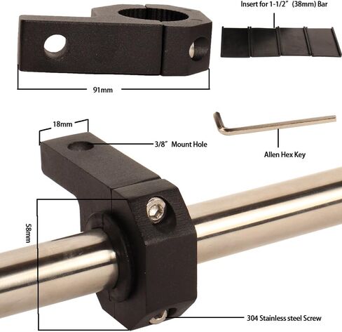 Roll Bar Clamp 1.125 inch (1 1/8"),1.25 inch (1 1/4"),1.5 inch (1 1/2"),Roof Rollcage Holder for LED Light bar,Fog Lights,Wips,Windows,Cube Lights Mount (Pack of 2) in Saudi Arabia
