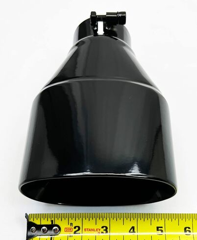 طرف العادم 3.00 مسمار على المدخل 5.50X3.50 OD بيضاوي 8.00 طويل WDWO5508-300-BOSS-GBK-SS جدار مزدوج 304 غير قابل للصدأ لامع أسود طرف عادم Wesdon in Kuwait