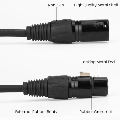 XLR Y-Splitter Cable, Dual Female XLR to Male XLR Mic Combiner Y Cord Balanced Microphone Adaptor Patch Cable (3 Pin 2 Female to 1 Male)- 1.64 feet, BLACK in Saudi Arabia