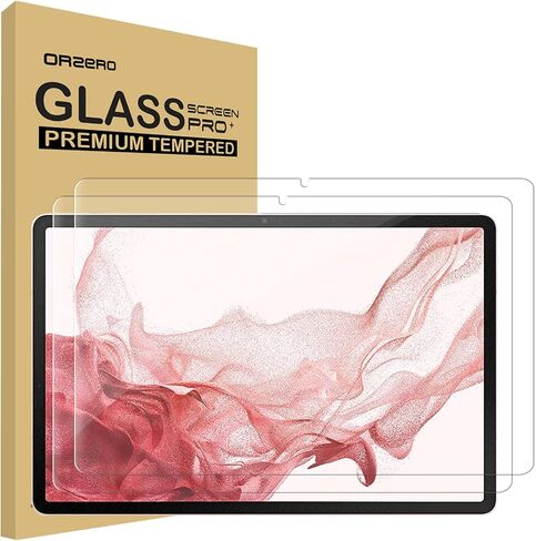 Orzero (2 Pack) Compatible for Samsung Galaxy Tab S9 FE / S9 / Tab S8 11 inch Tempered Glass Screen Protector, 9 Hardness HD Anti-Scratch Full-Coverage in Saudi Arabia