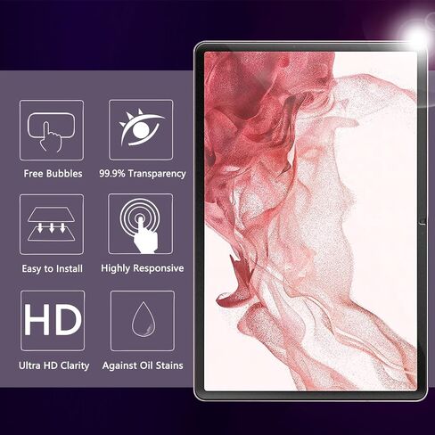 Orzero (2 Pack) Compatible for Samsung Galaxy Tab S9 FE / S9 / Tab S8 11 inch Tempered Glass Screen Protector, 9 Hardness HD Anti-Scratch Full-Coverage in Saudi Arabia