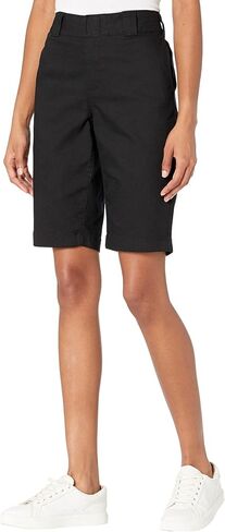 Dickies Girl Women's Juniors Flex Utility Twill High Rise Worker Bermuda 11" Inseam, Black, 1 in Saudi Arabia