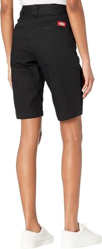 Dickies Girl Women's Juniors Flex Utility Twill High Rise Worker Bermuda 11" Inseam, Black, 1 in Saudi Arabia