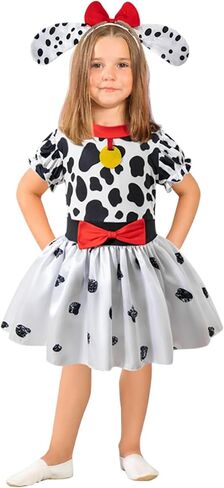 101 Dalmatians Costume Girls Tutu Skirt Ears Headband Classic Halloween Cosplay Birthday Outfit 101st Day Of School in Saudi Arabia