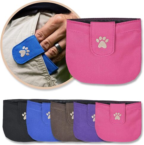 Dog Treat Pouch, Purple Pocket Sized Training Treat Pouch - Lightweight Dog Treat Holder with Magnetic Flap for Stability, Perfect Dog Accessories, Made of Durable Nylon, Machine Washable in Saudi Arabia