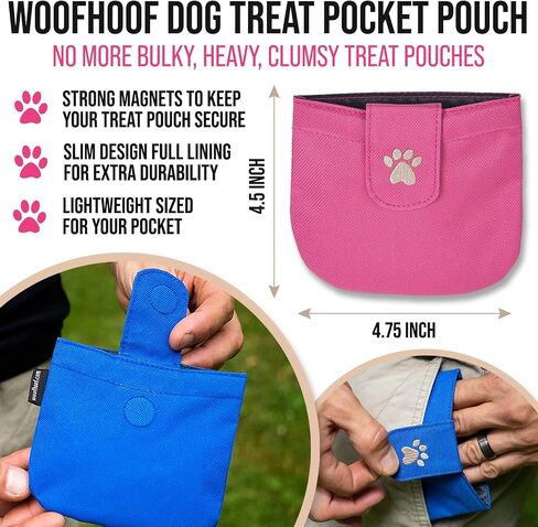 Dog Treat Pouch, Purple Pocket Sized Training Treat Pouch - Lightweight Dog Treat Holder with Magnetic Flap for Stability, Perfect Dog Accessories, Made of Durable Nylon, Machine Washable in Saudi Arabia