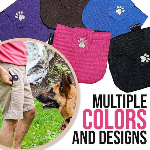 Dog Treat Pouch, Purple Pocket Sized Training Treat Pouch - Lightweight Dog Treat Holder with Magnetic Flap for Stability, Perfect Dog Accessories, Made of Durable Nylon, Machine Washable in Saudi Arabia